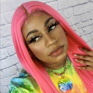 NEON PINK COSPLAY WIG